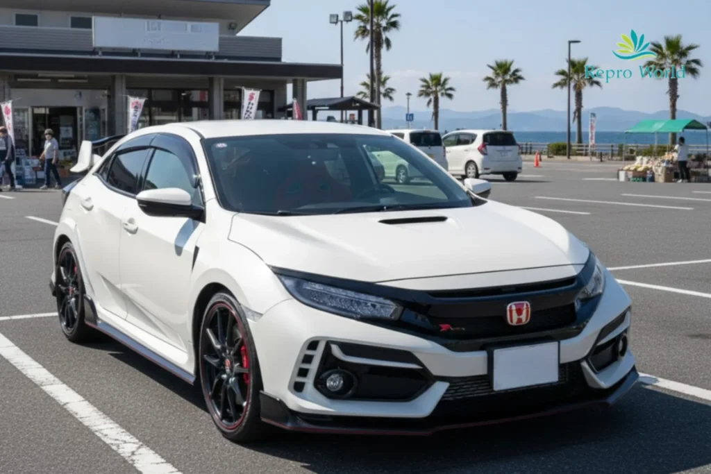 Honda Civic Type R parked in an outdoor parking area