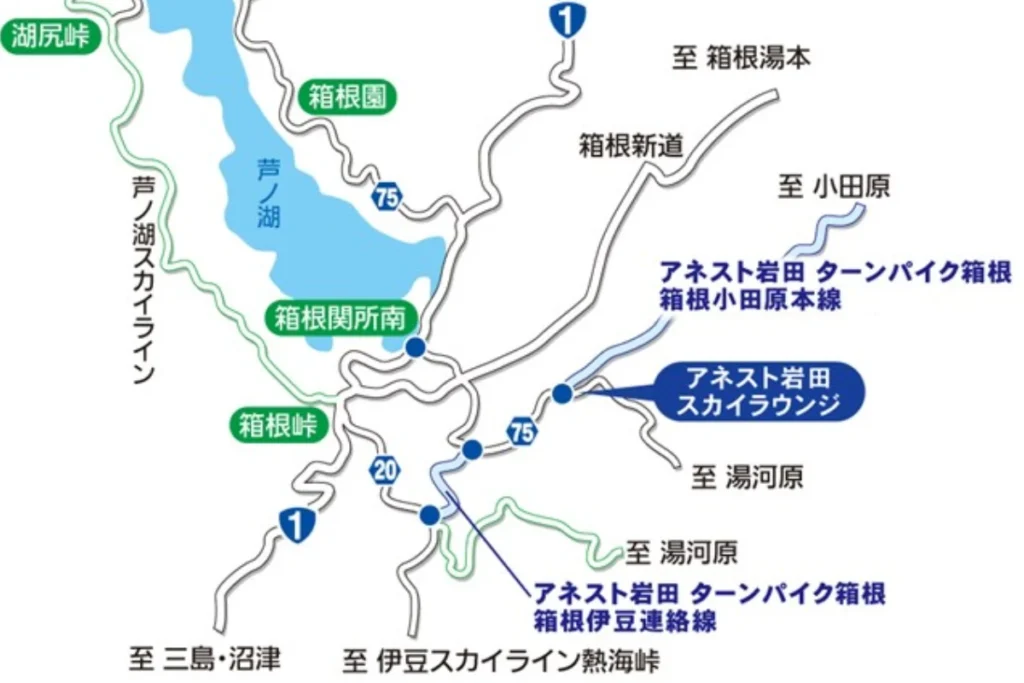 MFゴーストに登場する箱根ターンパイクコース全体マップ
