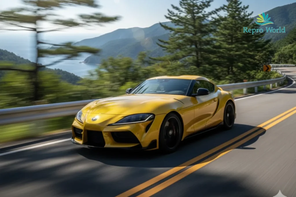 山道を高速走行するトヨタ GRスープラ|MFゴースト(MFG)搭乗車両イメージ