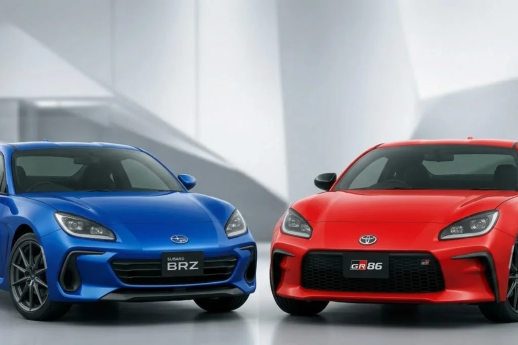 Toyota GR86 and Subaru BRZ front design comparison